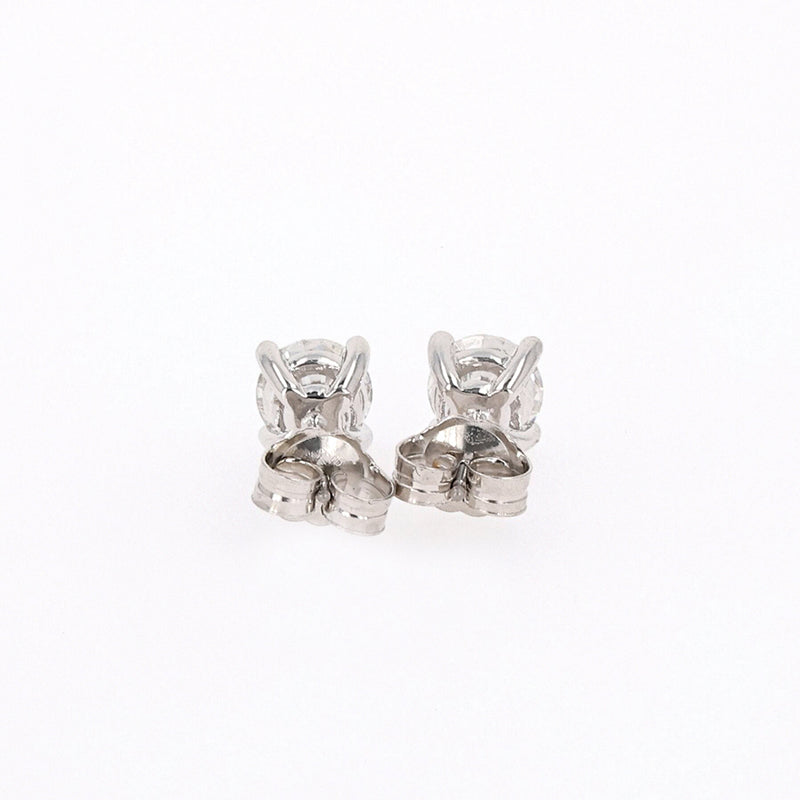 1.20 CTW DEW Round Moissanite Four Prong Stud Earring in Sterling Silver